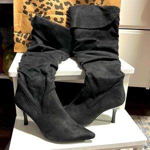 Forever. Over the knee black suede boot. Worn Once.
